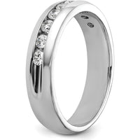 14K White Gold Polished Nine Stone Men's Ring Mounting - 5.25mm Band Width by Oro Pregiato