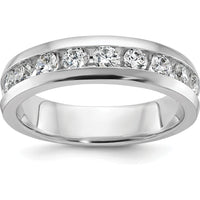 14K White Gold Polished Nine Stone Men's Ring Mounting - 5.75mm Band Width by Oro Pregiato