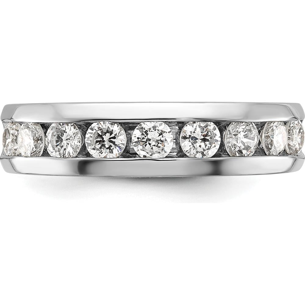 14K White Gold Polished Nine Stone Men's Ring Mounting - 5.75mm Band Width by Oro Pregiato