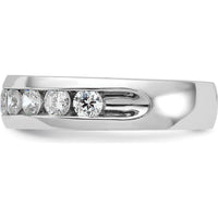 14K White Gold Polished Nine Stone Men's Ring Mounting - 5.75mm Band Width by Oro Pregiato