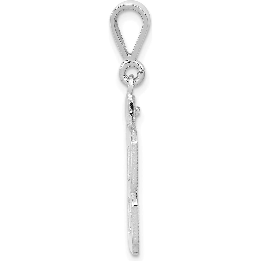 14K White Gold Polished Number 88 Charm with Rhodium Plating - Medium Size by Oro Pregiato