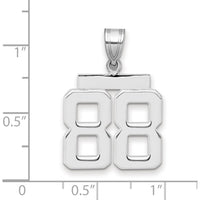14K White Gold Polished Number 88 Charm with Rhodium Plating - Medium Size by Oro Pregiato