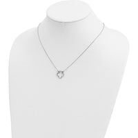 14K White Gold Polished Open Quatrefoil Pendant Necklace with Rhodium Plating by Oro Pregiato