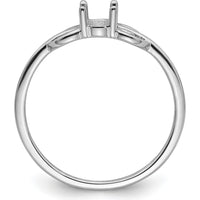 14K White Gold Polished Oval Gemstone Ring Mounting - 6x4 Setting by Monteluci Fine Jewelry