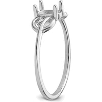 14K White Gold Polished Oval Gemstone Ring Mounting - 6x4 Setting by Monteluci Fine Jewelry