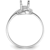 14K White Gold Polished Oval Gemstone Ring Mounting - 7x5 Oval by Monteluci Fine Jewelry