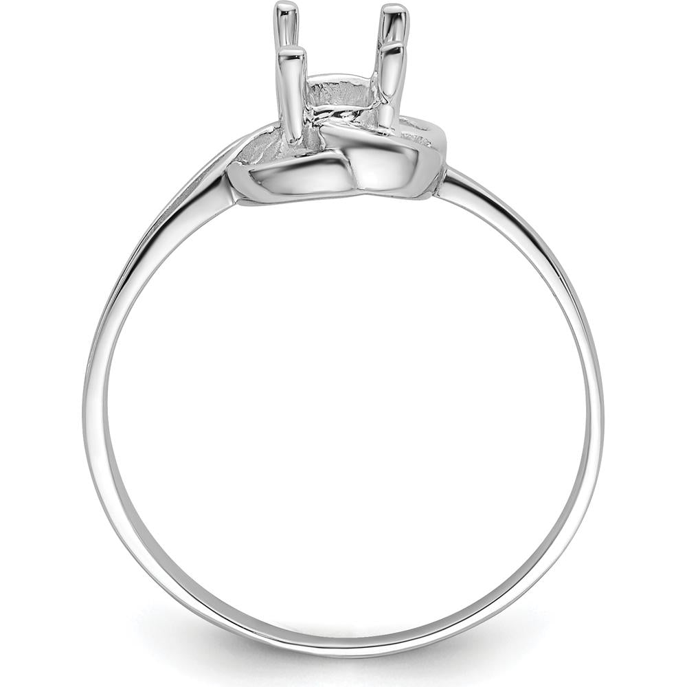 14K White Gold Polished Oval Gemstone Ring Mounting - 7x5 Oval by Monteluci Fine Jewelry
