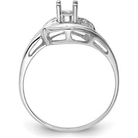 14K White Gold Polished Oval Gemstone Ring Mounting for Custom Designs - 5x3 Oval Setting by Monteluci Fine Jewelry