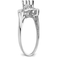 14K White Gold Polished Oval Gemstone Ring Mounting for Custom Designs - 5x3 Oval Setting by Monteluci Fine Jewelry