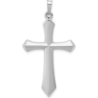 14K White Gold Polished Passion Cross Pendant with Rhodium Plating by Oro Pregiato