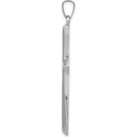 14K White Gold Polished Passion Cross Pendant with Rhodium Plating by Oro Pregiato