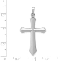 14K White Gold Polished Passion Cross Pendant with Rhodium Plating by Oro Pregiato