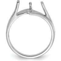 14K White Gold Polished Pearl Ring Mounting - 6mm Stone Setting by Oro Pregiato