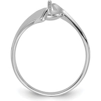 14K White Gold Polished Pearl Ring Mounting - 7mm Stone Setting by Oro Pregiato