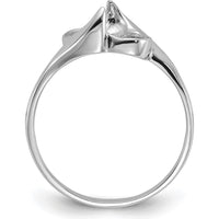 14K White Gold Polished Pearl Ring Mounting - Elegant Rhodium-Plated Design for Custom Creations by Monteluci Fine Jewelry