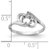 14K White Gold Polished Pearl Ring Mounting - Elegant Rhodium-Plated Design for Custom Creations by Monteluci Fine Jewelry
