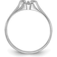 14K White Gold Polished Pearl Ring Mounting for 5mm Center Stone - Rhodium Plated by Oro Pregiato