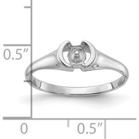14K White Gold Polished Pearl Ring Mounting for 5mm Center Stone - Rhodium Plated by Oro Pregiato