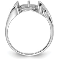 14K White Gold Polished Pearl Ring Mounting - Rhodium Plated, Tapered Band Design by Monteluci Fine Jewelry