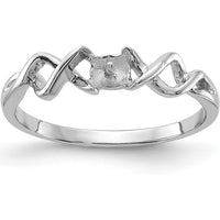 14K White Gold Polished Pearl Twisted Ring Mounting - 4mm Center Stone Capacity by Oro Pregiato