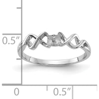 14K White Gold Polished Pearl Twisted Ring Mounting - 4mm Center Stone Capacity by Oro Pregiato