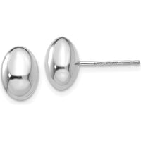 14K White Gold Polished Post Button Earrings - Timeless Elegance by Oro Pregiato