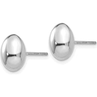 14K White Gold Polished Post Button Earrings - Timeless Elegance by Oro Pregiato