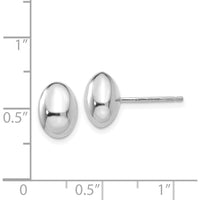 14K White Gold Polished Post Button Earrings - Timeless Elegance by Oro Pregiato
