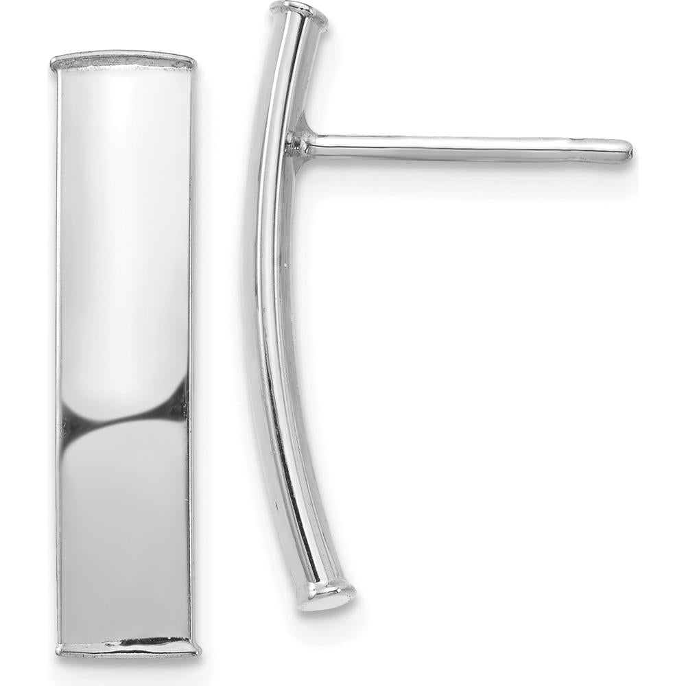 14K White Gold Polished Post Earrings - 21.27mm Drop Style by 0