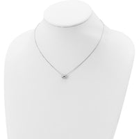 14K White Gold Polished Puffed Heart Pendant Necklace with 16.5-inch Cable Chain by 0