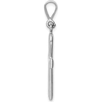 14K White Gold Polished Reversible Ankh Cross Pendant with Rhodium Plating - 36mm by Oro Pregiato
