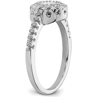 14K White Gold Polished Ring Mounting for 5mm Round Gemstone with Rhodium Plating by Monteluci Fine Jewelry