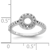 14K White Gold Polished Ring Mounting for 5mm Round Gemstone with Rhodium Plating by Monteluci Fine Jewelry