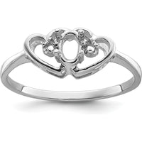 14K White Gold Polished Ring Mounting for 5x3 Oval Gemstone by Monteluci Fine Jewelry