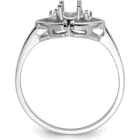 14K White Gold Polished Ring Mounting for 5x3 Oval Gemstone by Monteluci Fine Jewelry