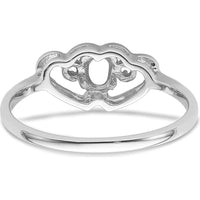 14K White Gold Polished Ring Mounting for 5x3 Oval Gemstone by Monteluci Fine Jewelry