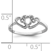 14K White Gold Polished Ring Mounting for 5x3 Oval Gemstone by Monteluci Fine Jewelry