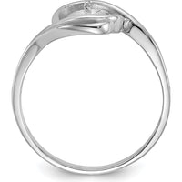 14K White Gold Polished Ring Mounting for Custom Pearl or Gemstone - Rhodium Finish by Monteluci Fine Jewelry
