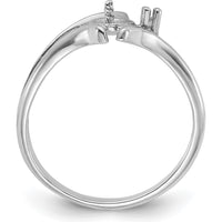 14K White Gold Polished Ring Mounting for Solitaire Diamond or Pearl - 2mm Band by Monteluci Fine Jewelry