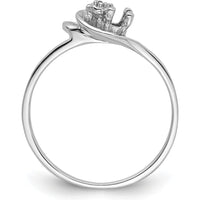 14K White Gold Polished Ring Mounting with 3mm Round Gemstone Setting by Oro Pregiato