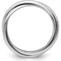14K White Gold Polished Rolling Ring - 6mm Band Width by 0