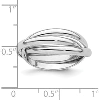 14K White Gold Polished Rolling Ring - 6mm Band Width by 0