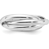 14K White Gold Polished Rolling Ring - 6mm Wide by 0