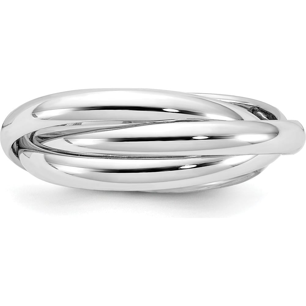 14K White Gold Polished Rolling Ring - Size 6 by 0