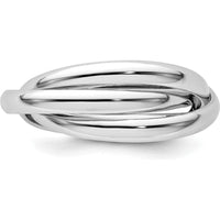 14K White Gold Polished Rolling Ring - Size 6 by 0