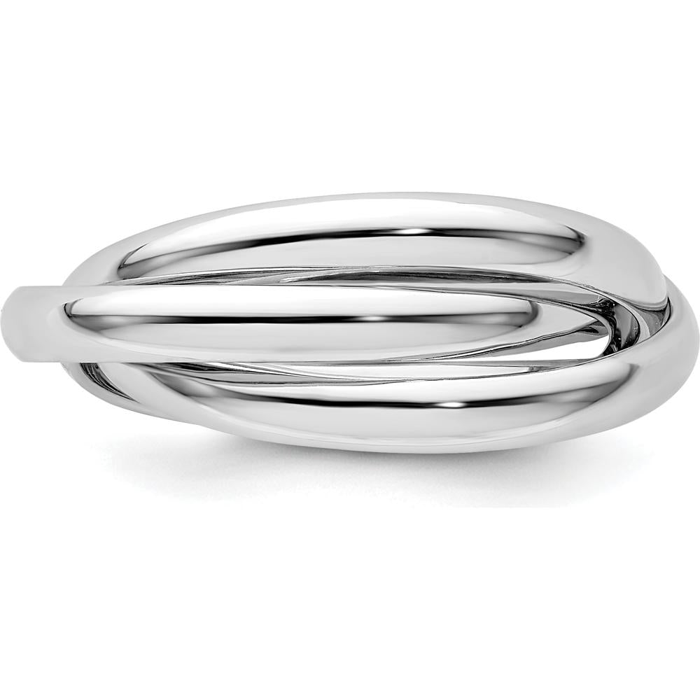 14K White Gold Polished Rolling Ring - Size 6 by 0