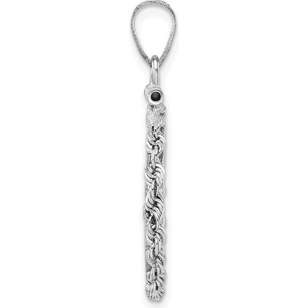 14K White Gold Polished Rope Coin Bezel Pendant - Screw Top - 32.55mm Length by Numis Coin Jewelry