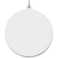 14K White Gold Polished Round Disc Charm Pendant - Engravable by Oro Pregiato