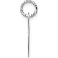 14K White Gold Polished Round Engravable Disc Charm with Grooved Edge by Oro Pregiato
