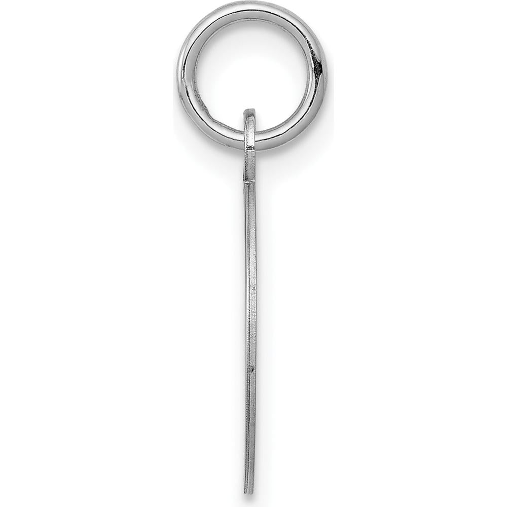 14K White Gold Polished Round Engravable Disc Charm with Grooved Edge by Oro Pregiato